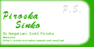 piroska sinko business card