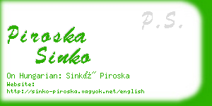 piroska sinko business card